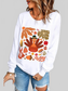 Women Turkey Graphic Round Neck Long Sleeve Thanksgiving Sweatshirt nicholesgifts