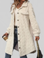 NicholesGifts Women Fuzzy Button Up Long Sleeve Longline Coat NicholesGifts