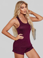 Scoop Neck Wide Strap Tank and Shorts Lounge Set nicholesgifts