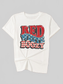 Women Letter Graphic Round Neck Short Sleeve T-Shirt nicholesgifts