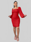 Zip-Back Ruched Bodycon Dress nicholesgifts