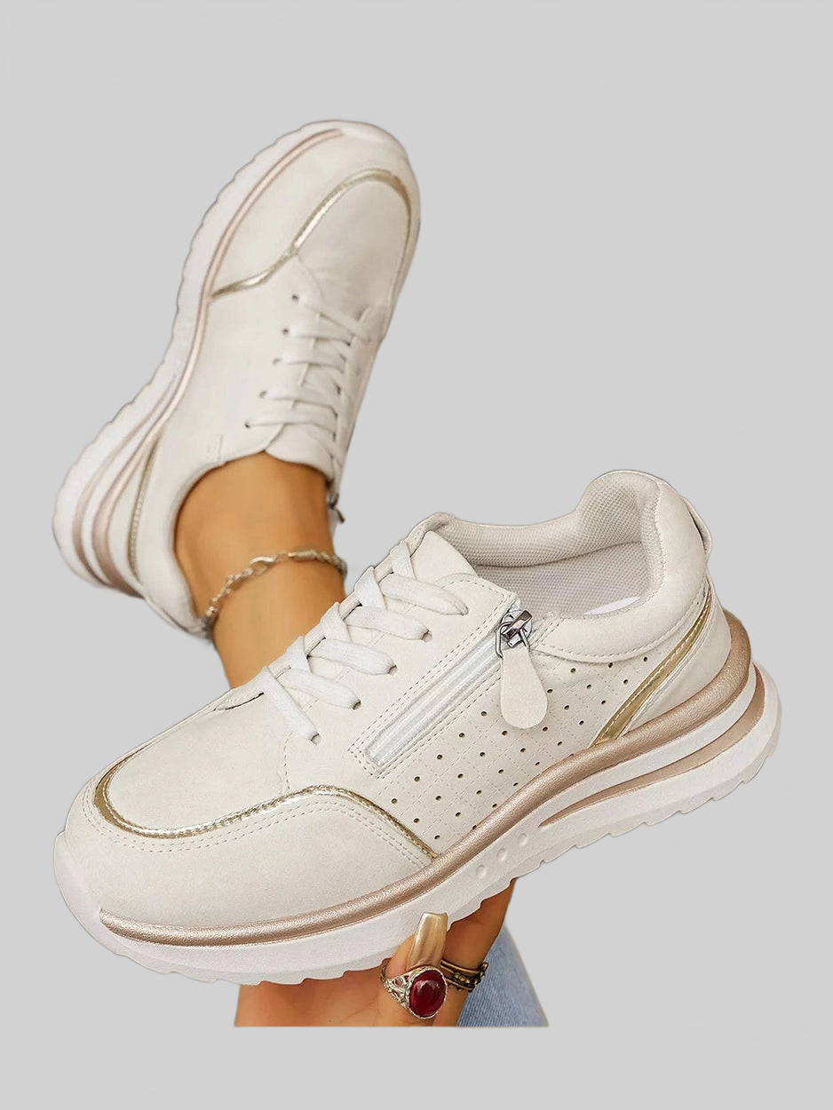 Round Toe Lace Up Sneakers nicholesgifts