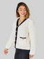 Women Contrast Trim Button Up Cardigan nicholesgifts