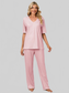 Printed V-Neck Top and Pants Lounge Set nicholesgifts