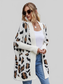 Women Leopard Pattern Fuzzy Cardigan nicholesgifts