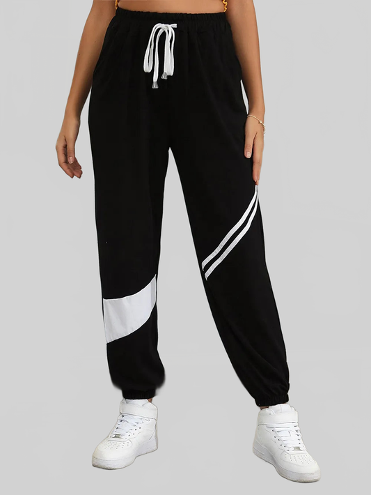 Drawstring Contrast Joggers with Pockets nicholesgifts
