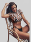 Women Animal Print Tie Side Three-Piece Swim Set nicholesgifts