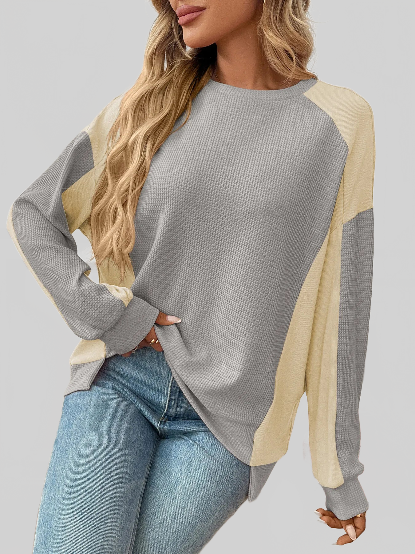 Color Block Long Sleeve Sweatshirt nicholesgifts