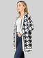 Mandy Woven Right Houndstooth Open Front Longline Cardigan nicholesgifts