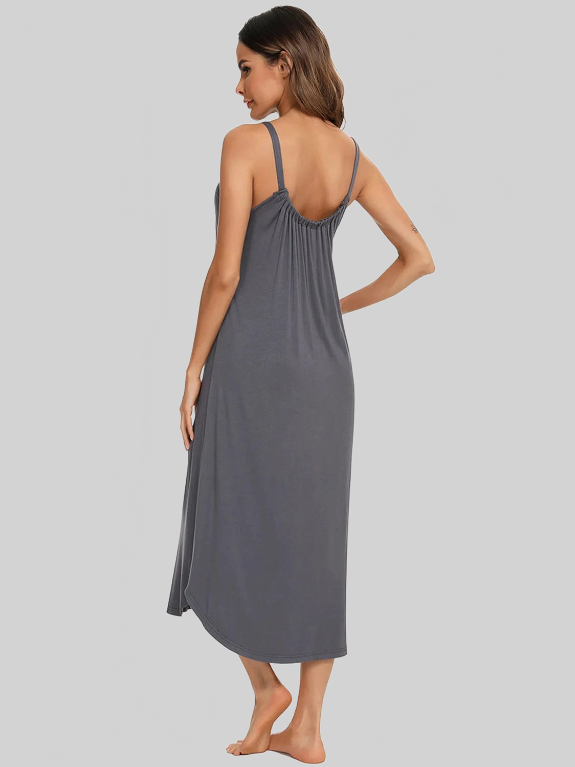 V-Neck Midi Lounge Dress nicholesgifts