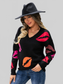 Women Angel Wings Lip V-Neck Drop Shoulder Sweater NicholesGifts