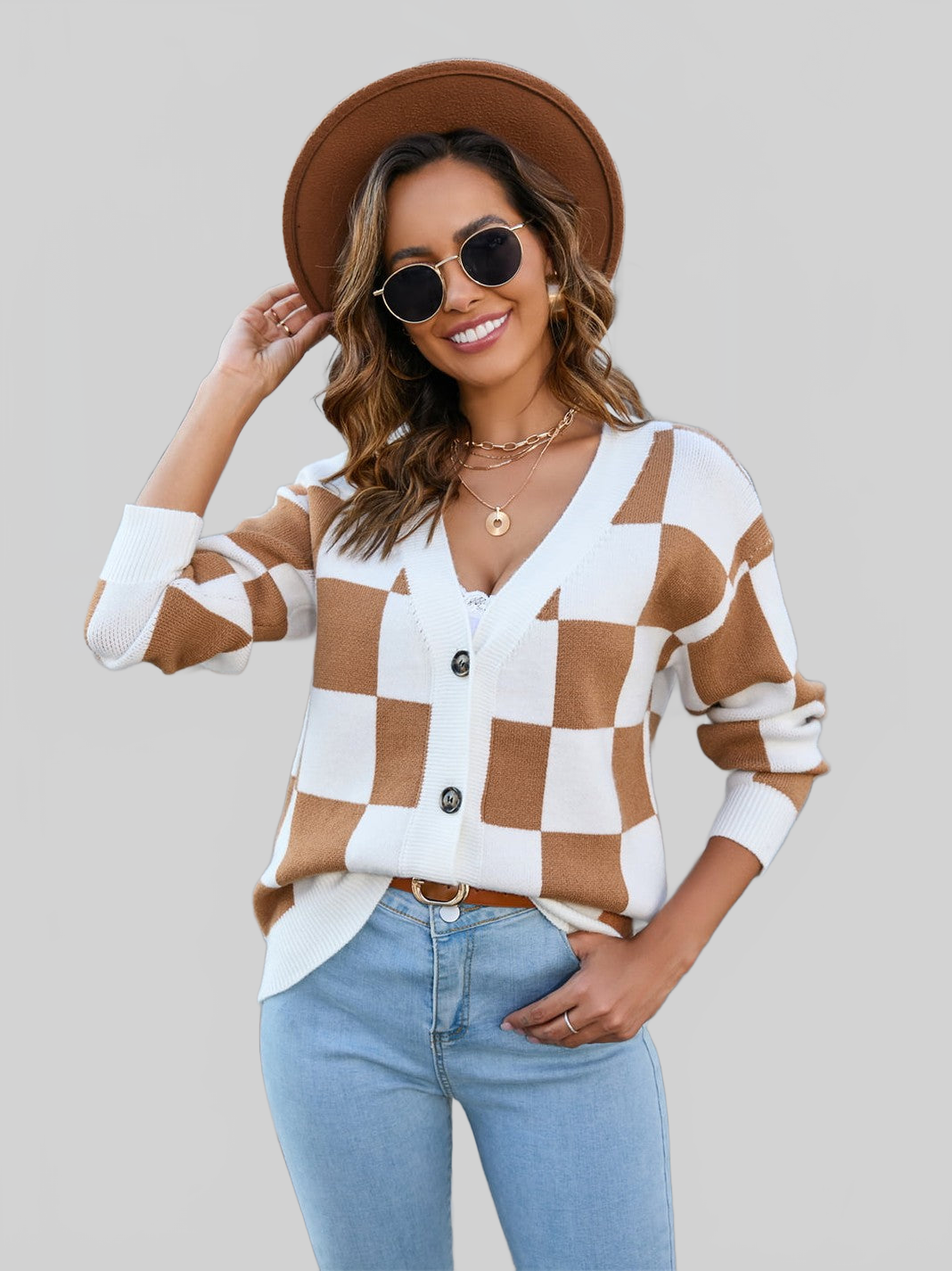 Women Angel Wings Button-Up V-Neck Dropped Shoulder Cardigan nicholesgifts