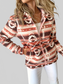 Geometric Zip Up Long Sleeve Hooded Jacket nicholesgifts