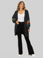 Women Angel Wings Striped Open Front Dropped Shoulder Cardigan nicholesgifts