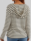 Drawstring Striped Long Sleeve Hoodie NicholesGifts