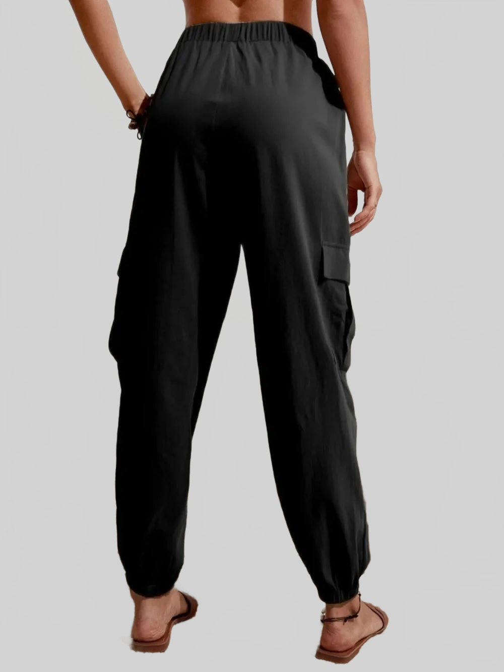 Drawstring Joggers with Cargo Pockets nicholesgifts