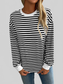 Women Ivy Lane Striped Round Neck Long Sleeve Sweatshirt nicholesgifts