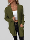 Rib-Knit Open Front Pocketed Cardigan nicholesgifts