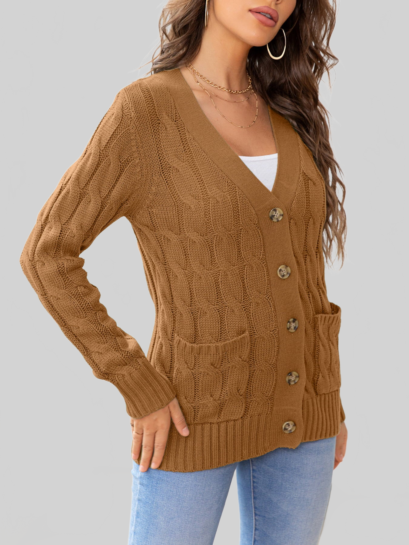 Button Down Cable-Knit Cardigan nicholesgifts