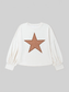 Women Plus Size Studded Star Round Neck Long Sleeve Blouse nicholesgifts