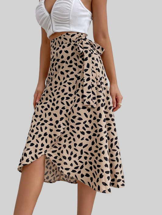 Tied Slit Printed Skirt nicholesgifts