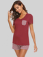 Striped Short Sleeve Top and Shorts Lounge Set nicholesgifts