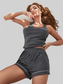 Scoop Neck Wide Strap Tank and Shorts Lounge Set nicholesgifts