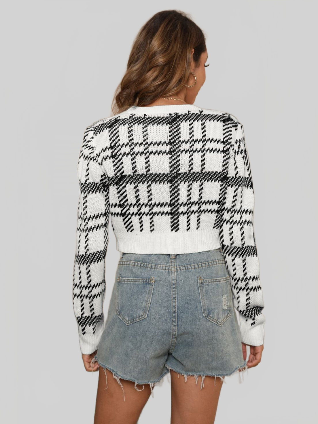 V-Neck Cropped Button-Up Cardigan Trendsi