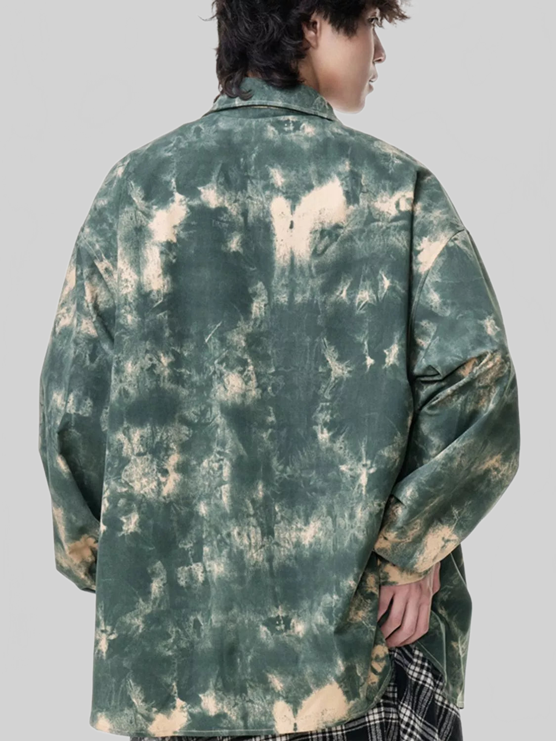 Men's Plus Size Tie-Dye Button-Up Shirt nicholesgifts