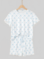 Printed Round Neck Top and Shorts Two-Piece Lounge Set nicholesgifts