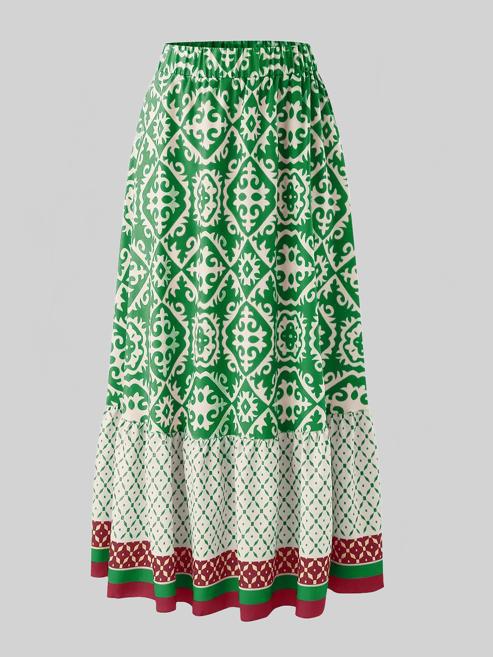 Geometric Elastic Waist Maxi Skirt nicholesgifts