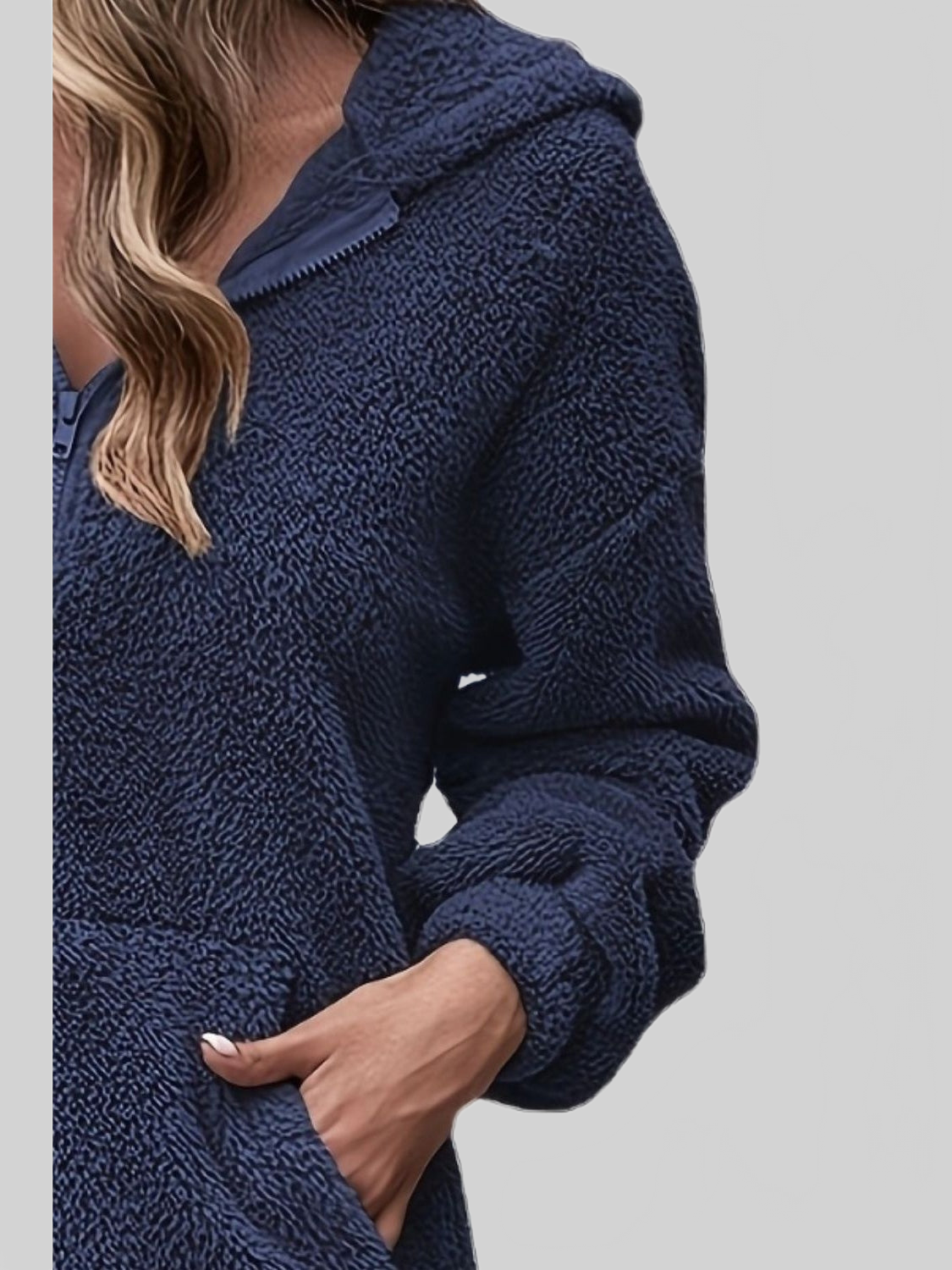 NicholesGifts Women Half Zip Dropped Shoulder Oversized Hoodie NicholesGifts