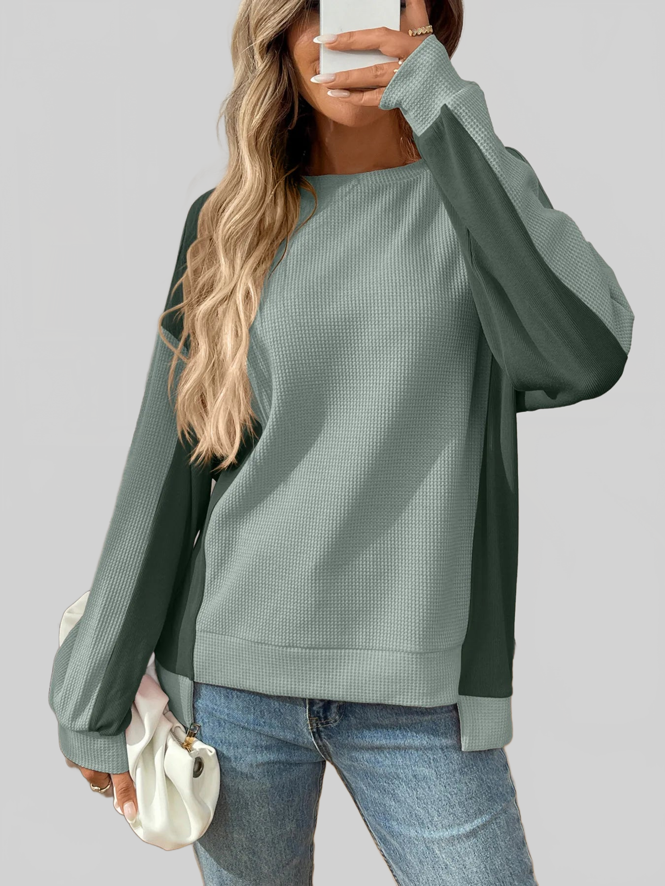 Color Block Long Sleeve Sweatshirt nicholesgifts