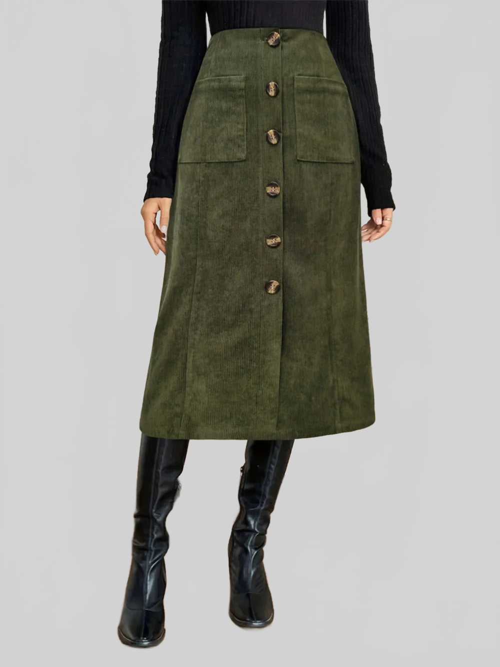 Pocketed Back Elastic Waist Skirt nicholesgifts