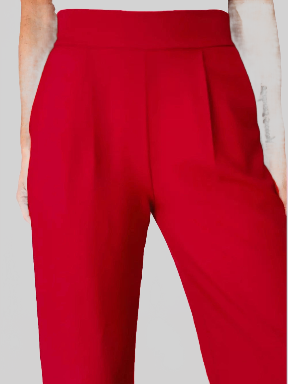 Women Pleated Detail Pull On High Elastic Waist Loose Straight Pants nicholesgifts