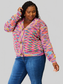 Angel Wings Woven Right V-Neck Long Sleeve Cardigan nicholesgifts