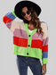 Color Block Button-Down Dropped Shoulder Cardigan nicholesgifts