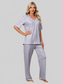 Printed V-Neck Top and Pants Lounge Set nicholesgifts