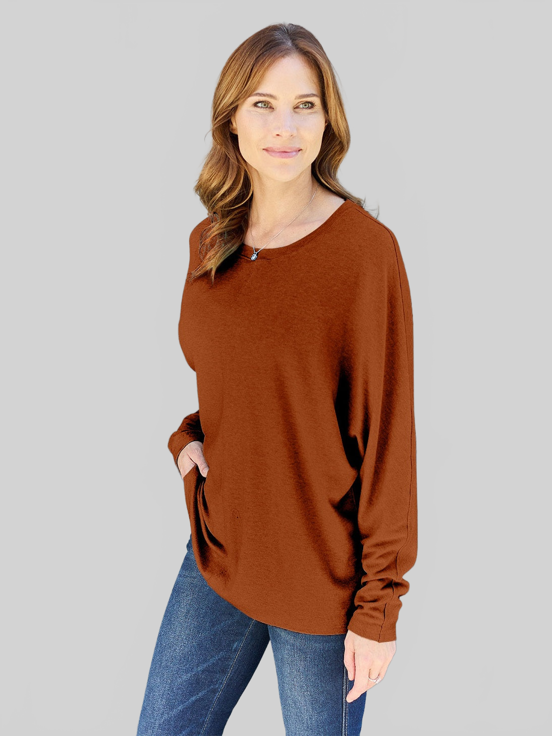 Women Double Take Full Size Round Neck Long Sleeve T-Shirt NicholesGifts