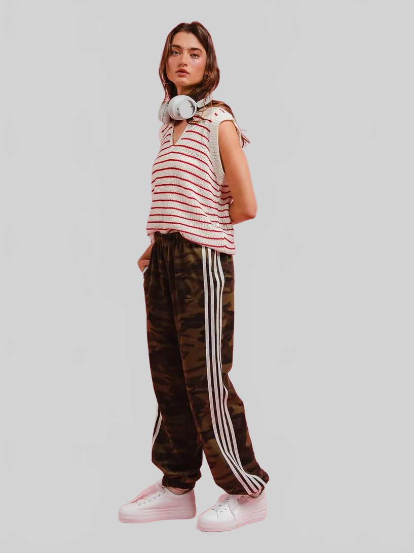 Women BiBi Side Lines Camouflage Track Pants nicholesgifts