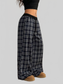 Women Plaid Wide-Leg Pants with Elastic Waistband nicholesgifts