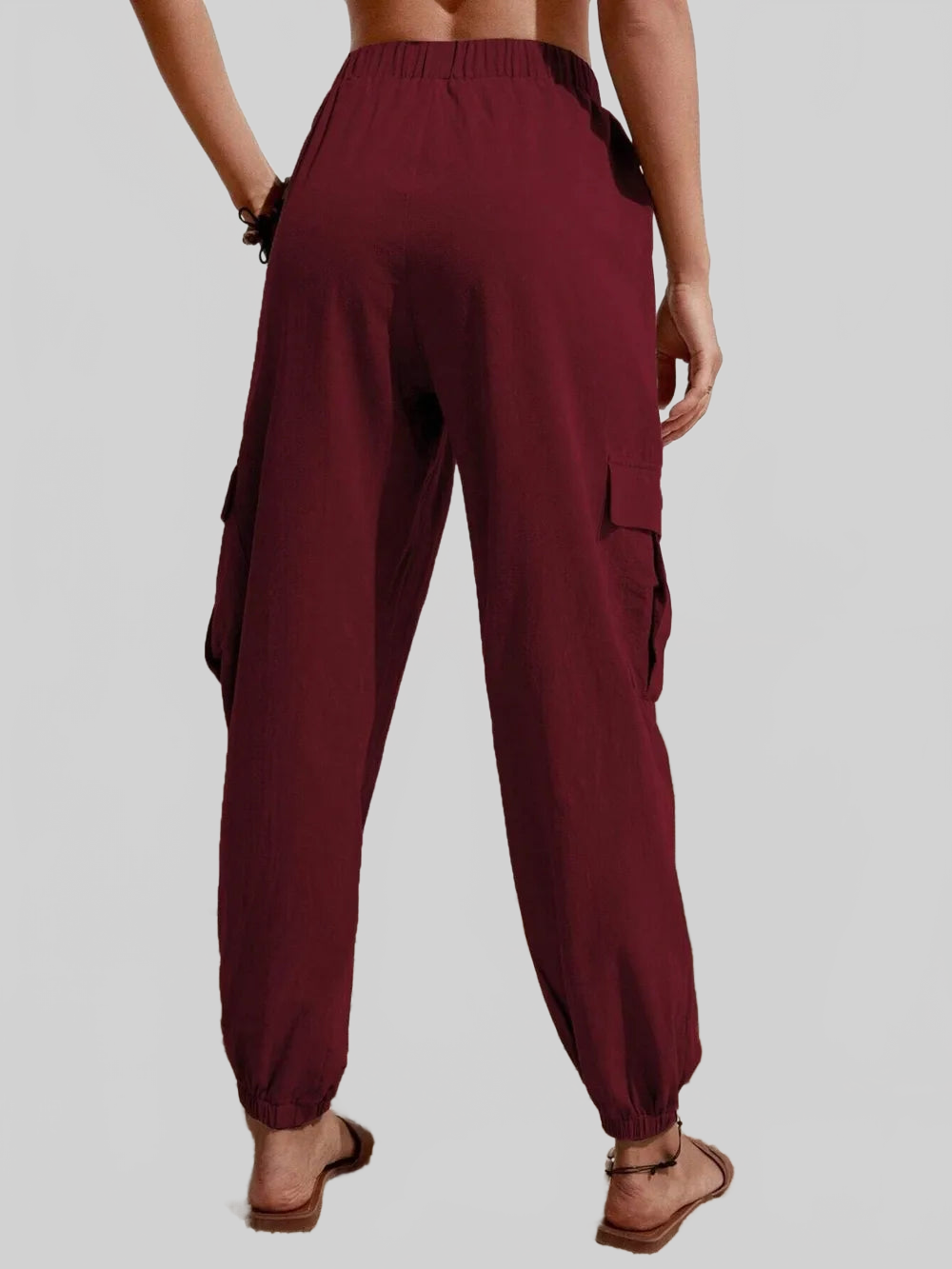 Drawstring Joggers with Cargo Pockets nicholesgifts
