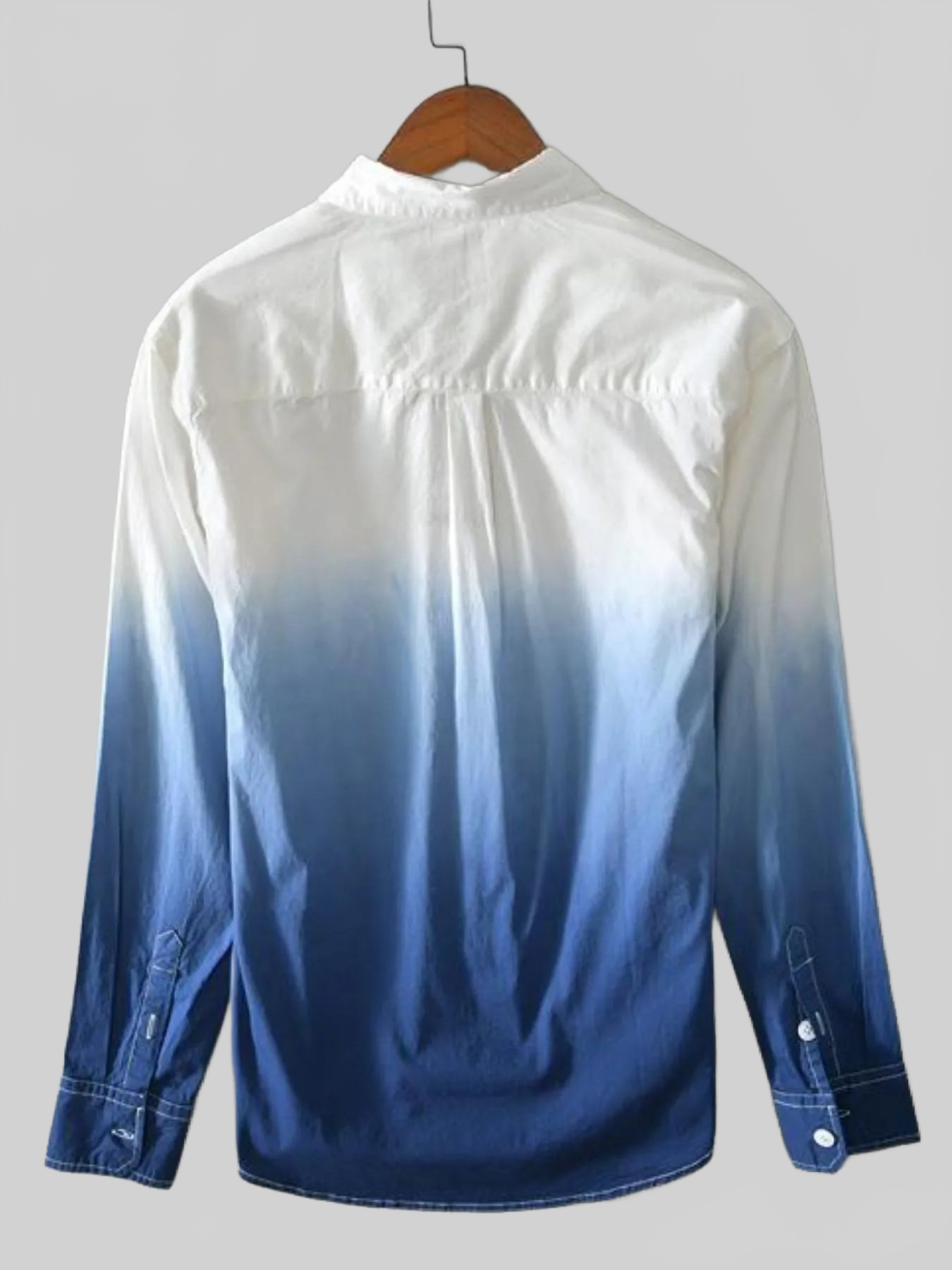 Men's Plus Size Gradient Button Up Long Sleeve Shirt nicholesgifts