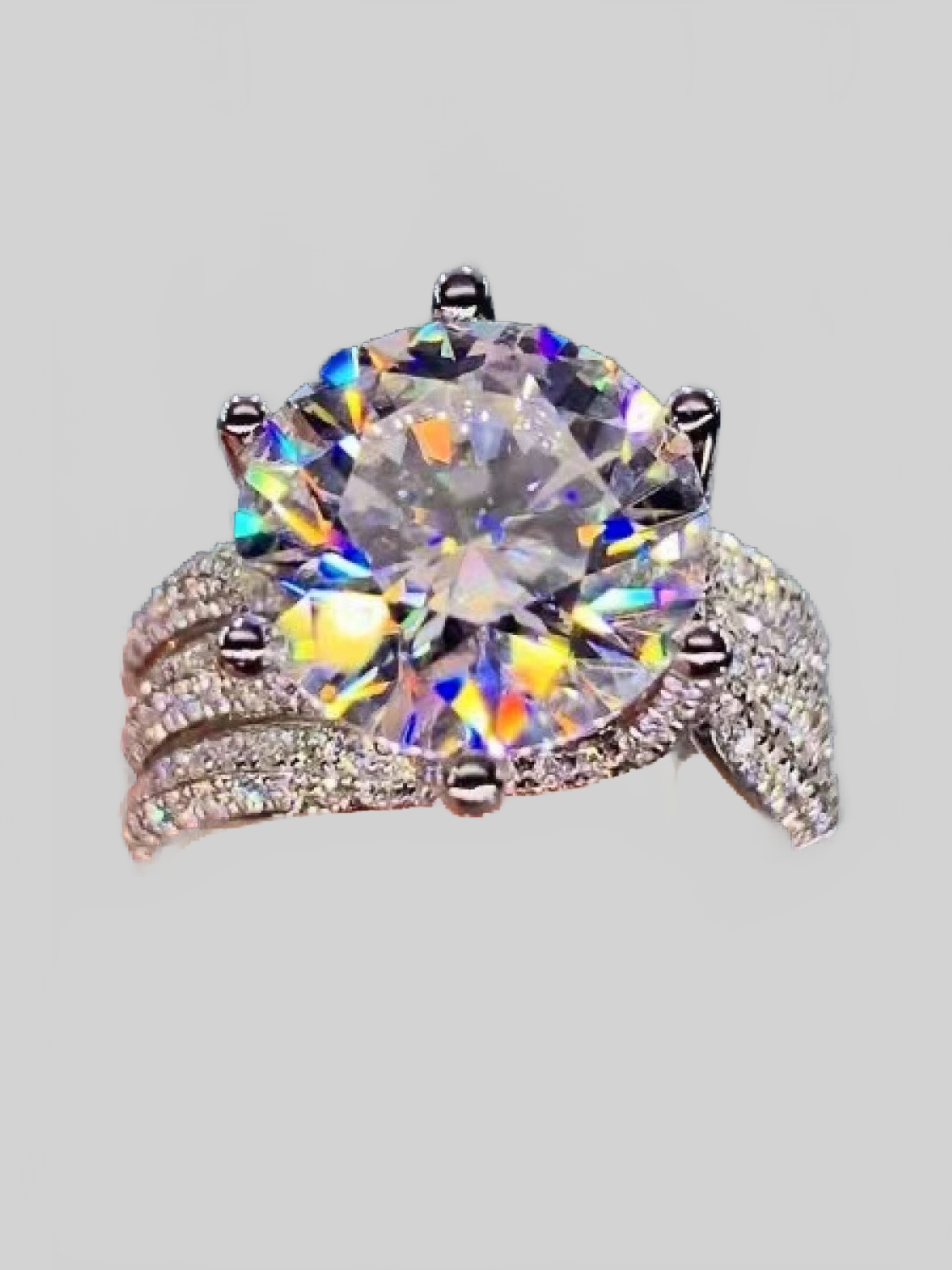Women Adored 3 Carat Moissanite Three-Layer Ring nicholesgifts