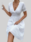 Textured Surplice Short Sleeve Dress nicholesgifts