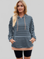 NicholesGifts Women Drawstring Contrast Striped Long Sleeve Hoodie NicholesGifts