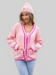 Angel Wings Waffle Knit V-Neck Cardigan with Pocket nicholesgifts
