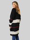 Women Perfee Striped Rib-Knit Drop Shoulder Open Front Cardigan nicholesgifts