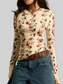 Floral Print Long Sleeve T-Shirt nicholesgifts