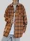 Men's Plus Size Plaid Long Sleeve Shirt nicholesgifts